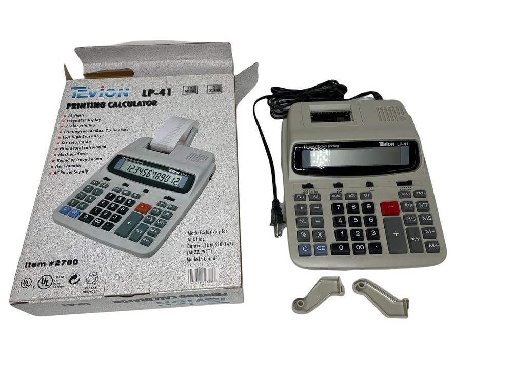 Tevion Printing Calculator LP-41 School AC Powered Desktop
