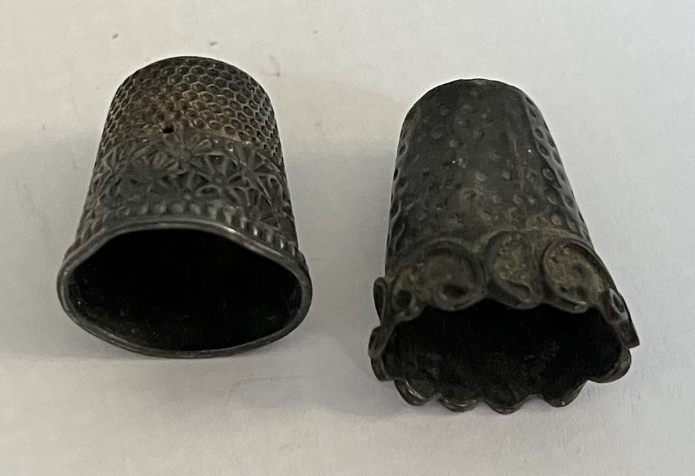 Two Antique Sterling Silver Thimbles (x2)