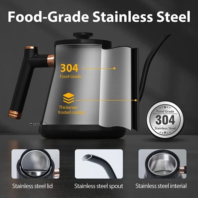 Electric Gooseneck Kettle,Pour Over Coffee & Tea Kettle,1200 Watt Quick Heating.