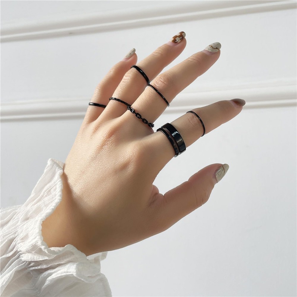 Knuckle Rings Set for Women,Simple Smooth Finger Stackable Rings Set Vintage ...