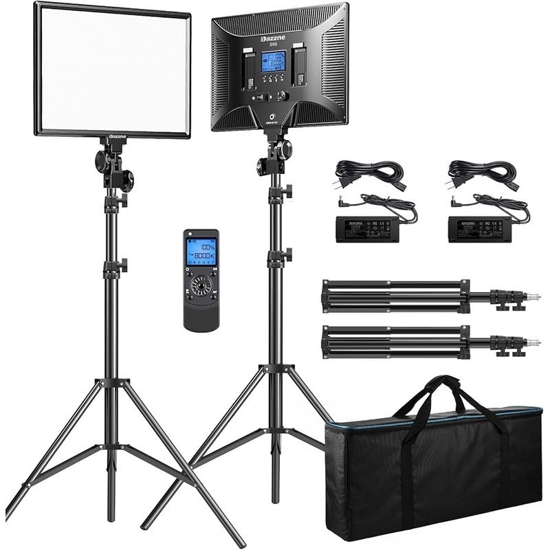 Bi-Color LED Video Light Wireless Control Adjustable Brightness Tripod Included