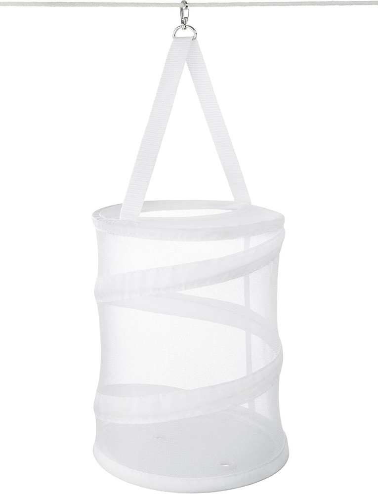 Pop and Fold Clothespin Bag Mesh Polyester Water Drain White Modern