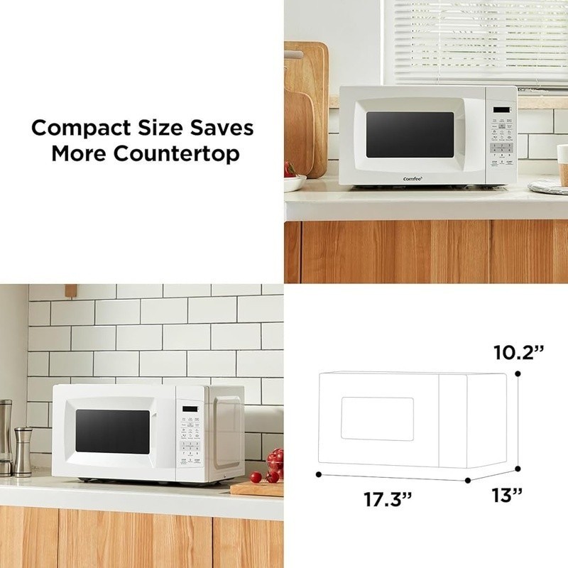 Two-Step Child Lock Mute Function Microwave Oven Countertop 700W W/ Express Cook