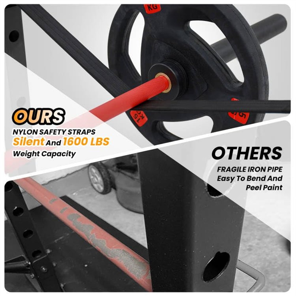 ☑️1600LBS Multi-Functional Power Rack W/Cable Pulley Power Cage with LAT Pulldow