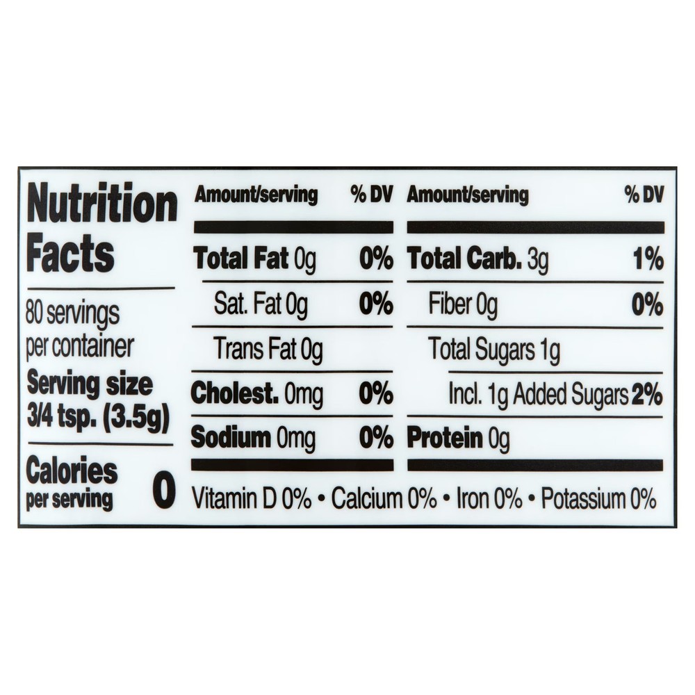 No Calorie Stevia Sweetener
