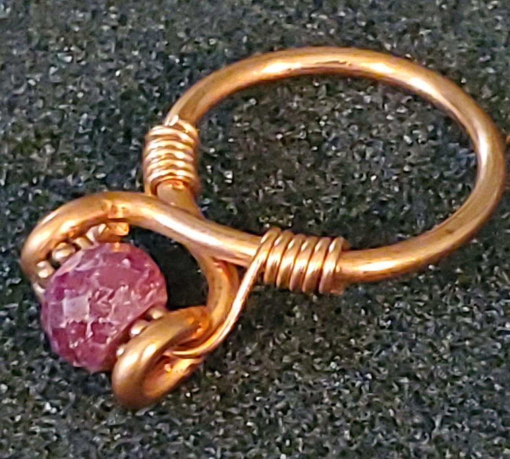 ENERGIZING Ruby and Copper RING size 8.5 elegant HANDCRAFTED UNIQUE Paleo style