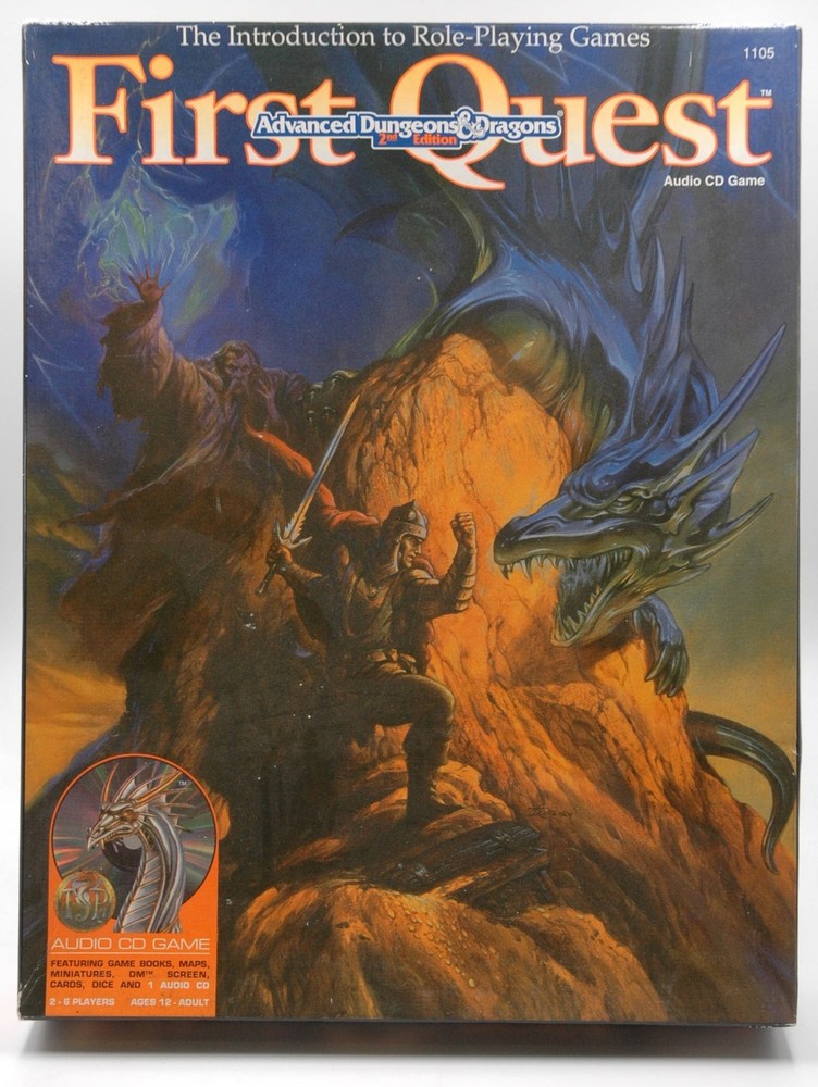 AD&D 2nd Ed First Quest G+ Missing CD and Dice Staff  TSR
