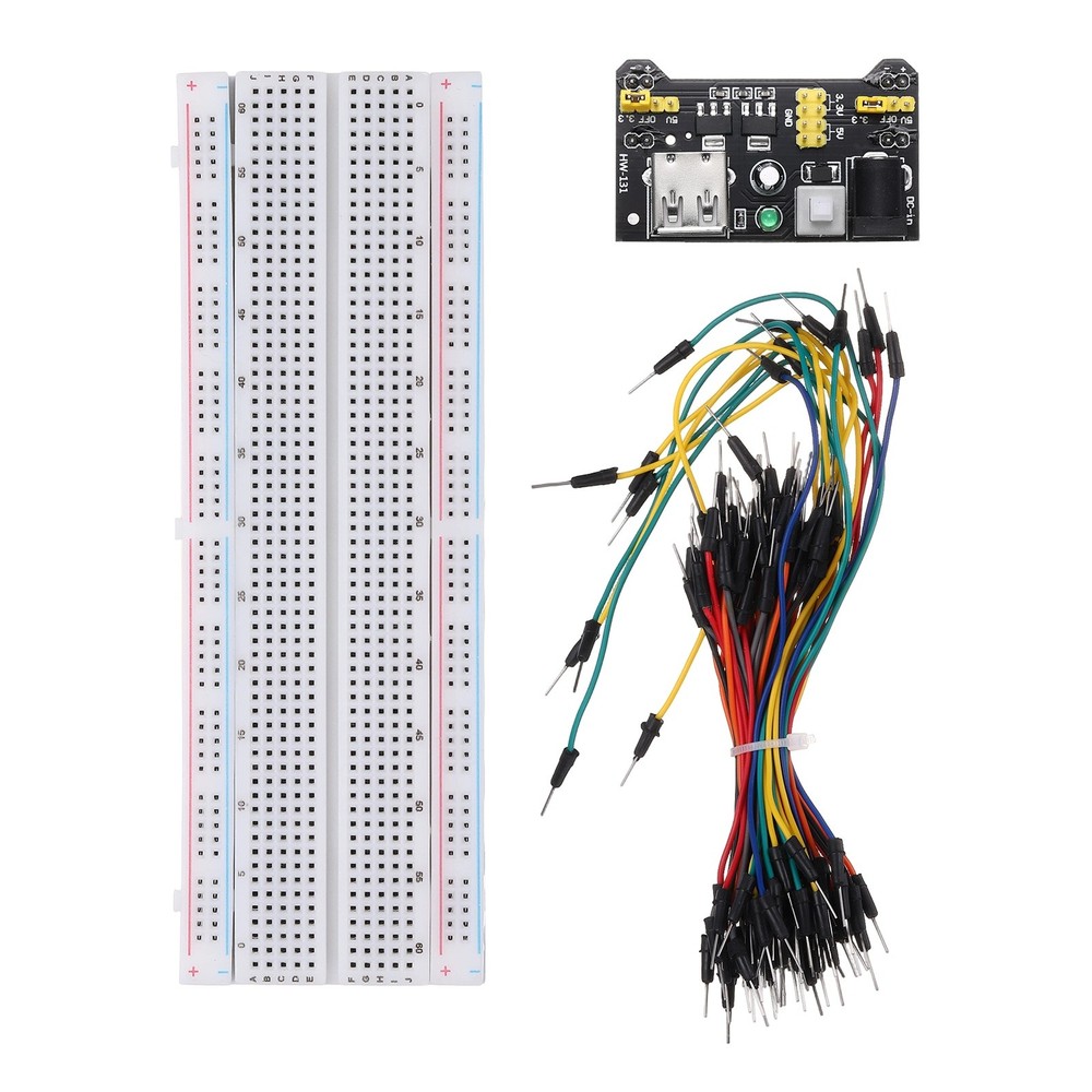 Breadboard Kit 830 Tie-Points with Power Supply Module Jumper Wires