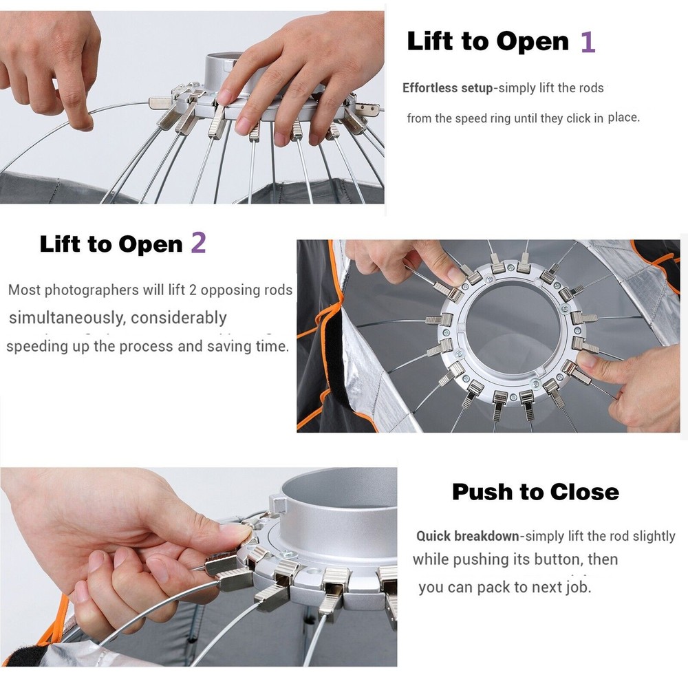 US Godox QR-P90 Quickly Release Parabolic Deep Bowens Flash Softbox / Diffusers
