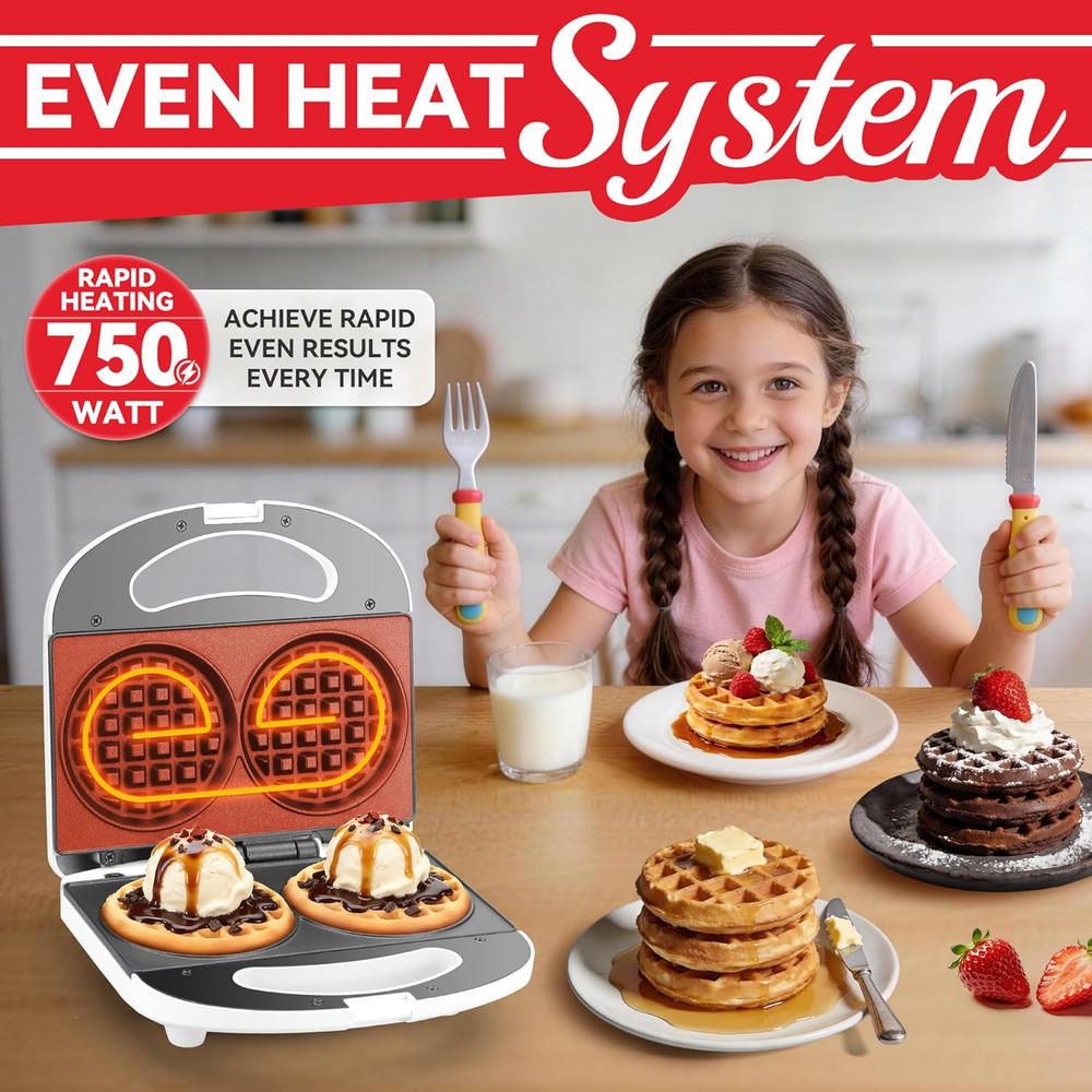 Double Mini Waffle Maker Machine, Chaffle Maker, Waflera Electrica, Small Waffle