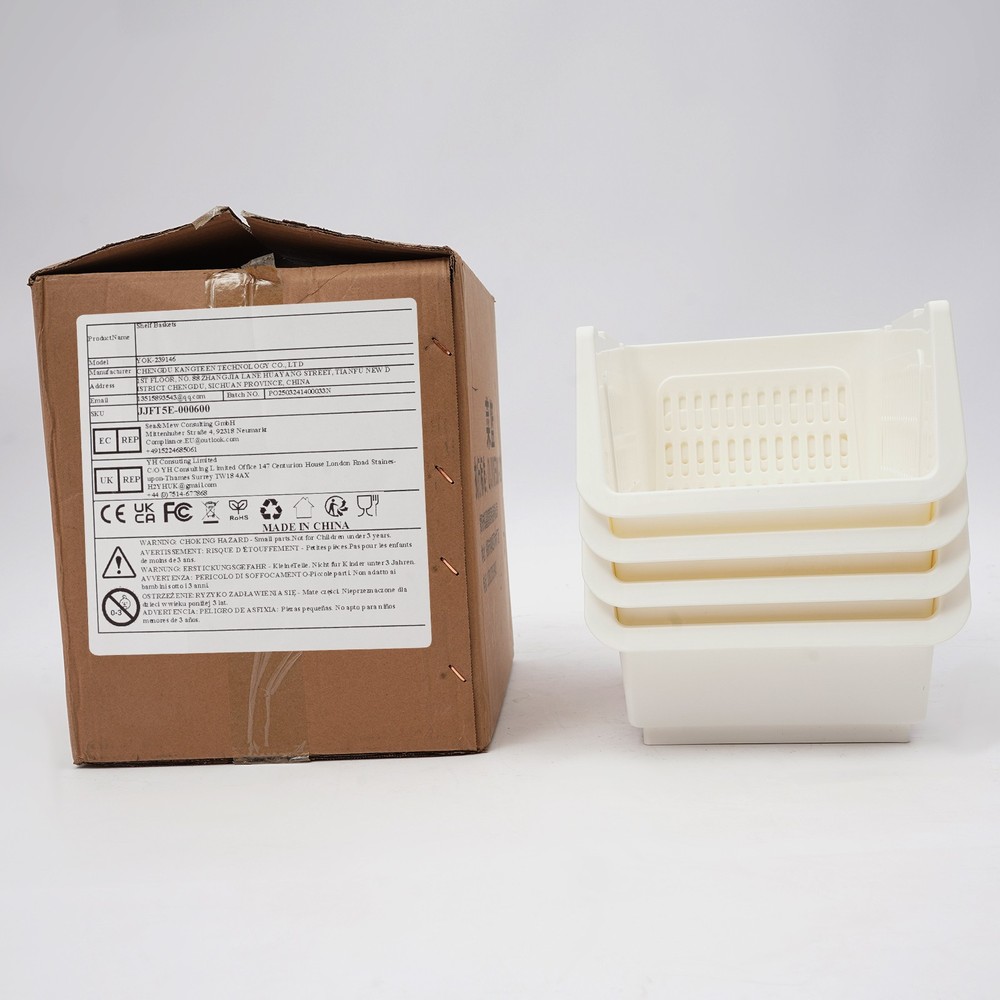 4PCS Stacking Storage Baskets Heavy Duty (38LBS Capacity) Storage Bins