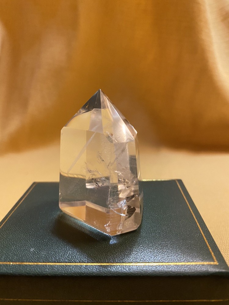 Polished quartz crystal mineral