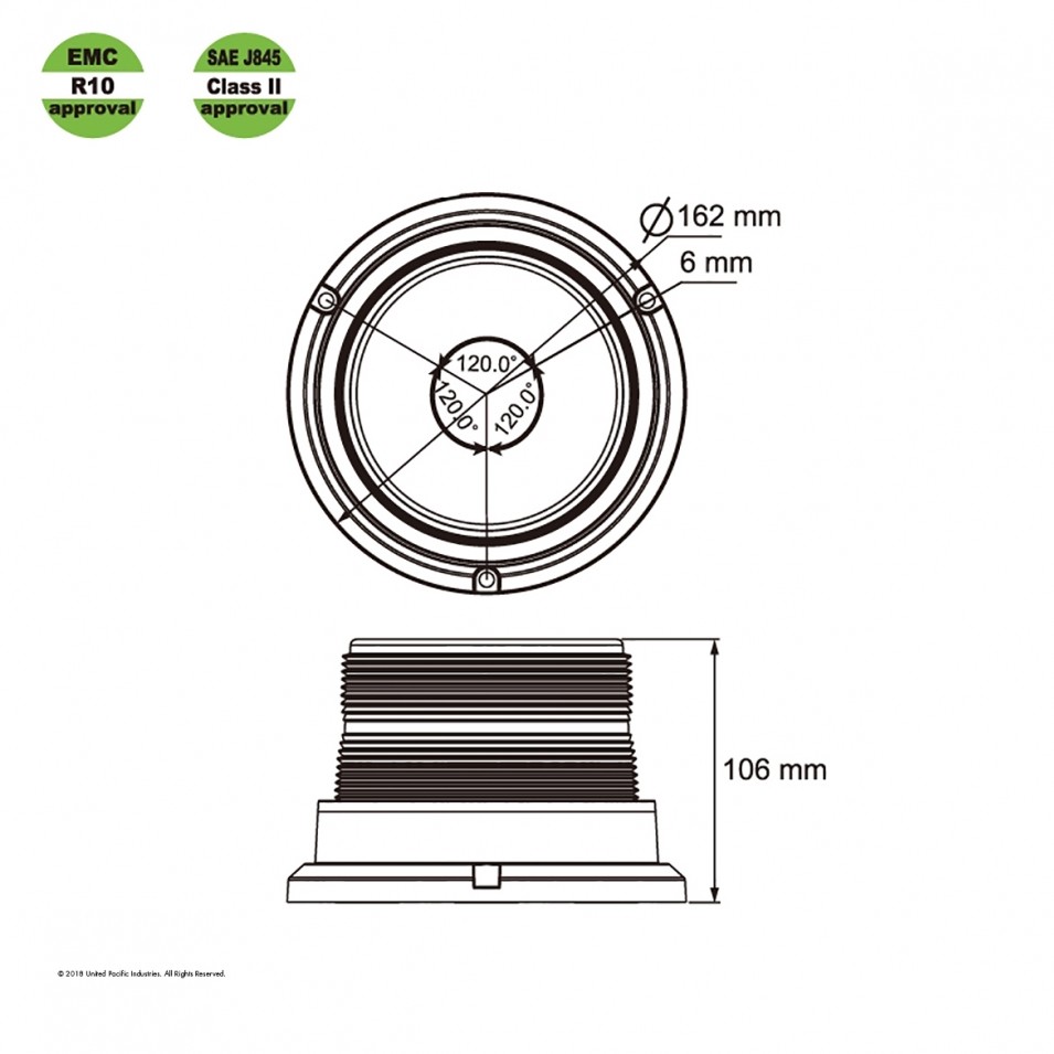 12 High Power LED Beacon Light - Permanent Mount