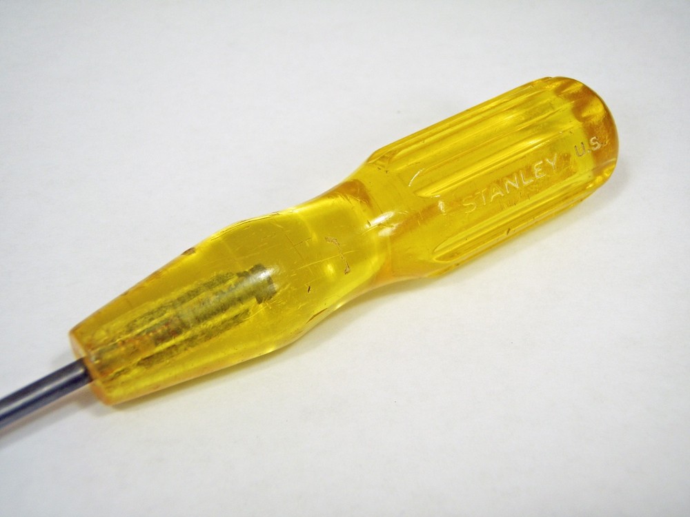 STANLEY Bell System Flat Blade Screwdriver KS6854 Yellow Plastic Handle GUC