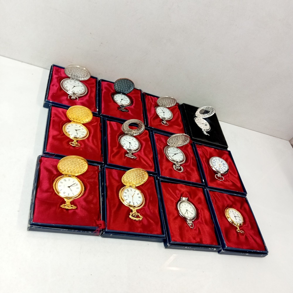 Assorted Collectors Pocket Watches Quartz UNTESTED x 12