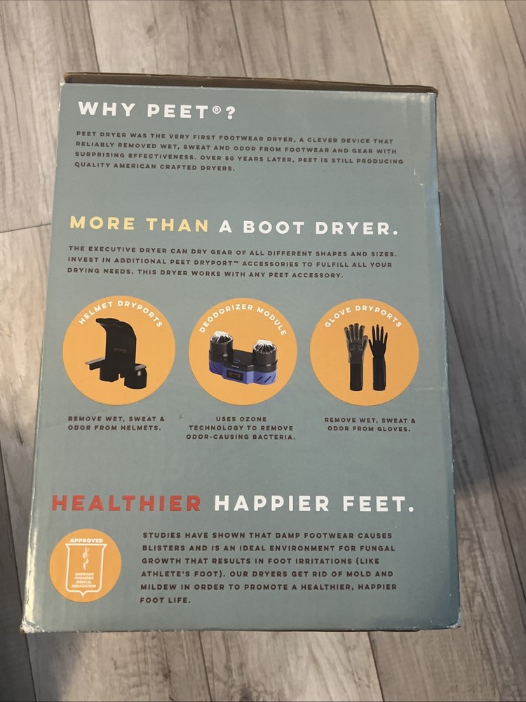 New PEET Executive 2 Pair Shoe Boot Dryer + Timer, (Open Box)