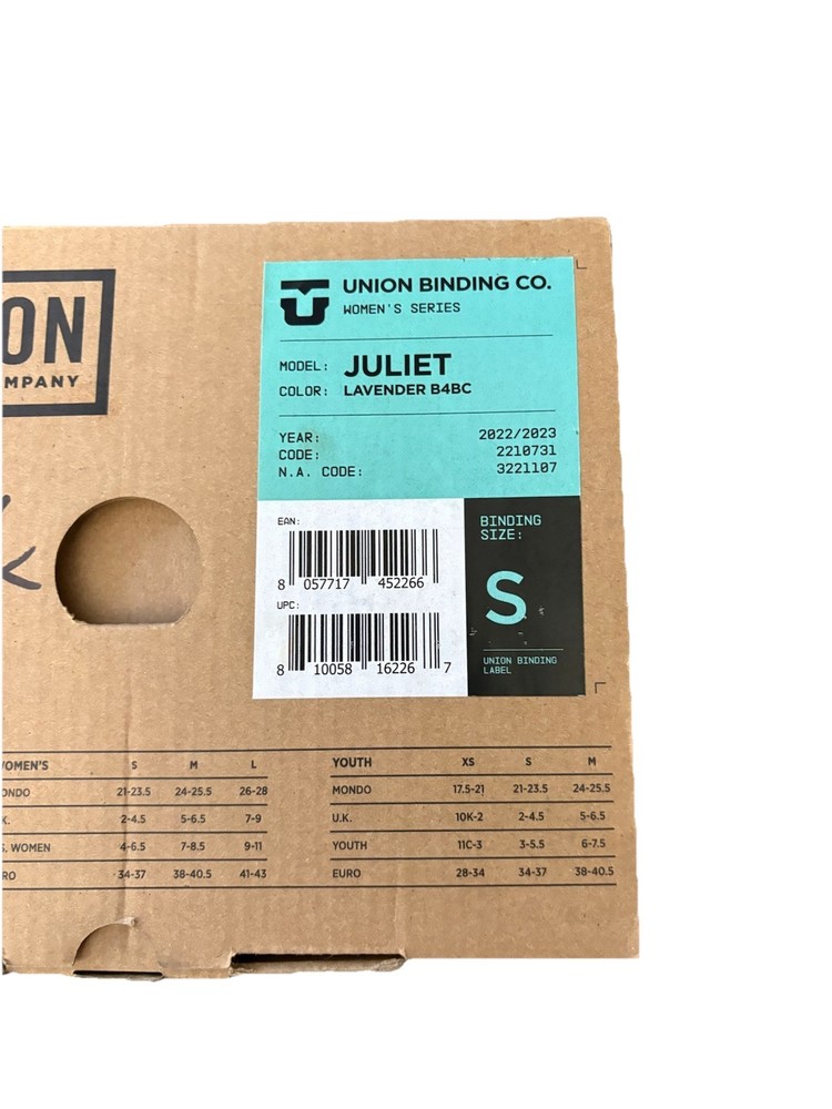 Union STR Snowboard Bindings Juliet Lavender B4BC Size S