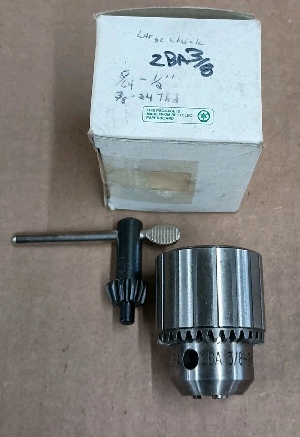 Jacobs USA Chuck 2BA Plain Bearing 3/8"-24 Threaded Mount