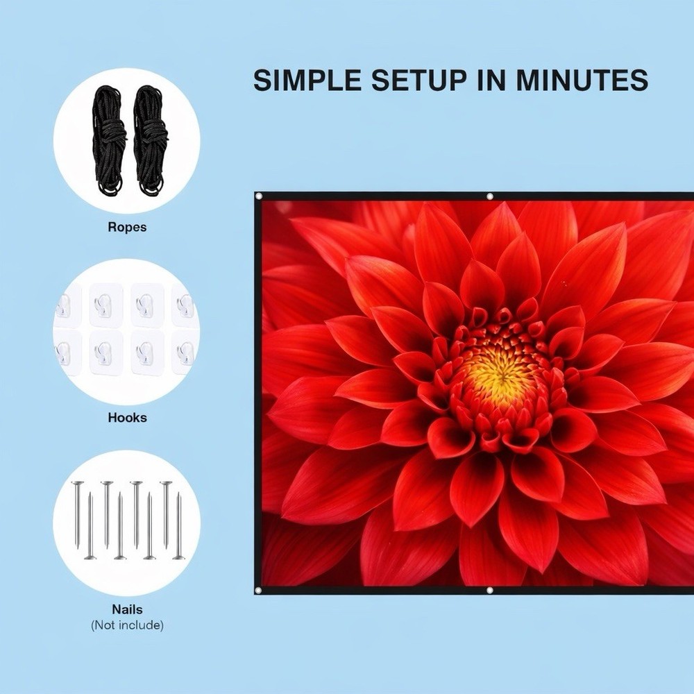 Simple Projection Screen 120 Inches foldable 16:9 scale