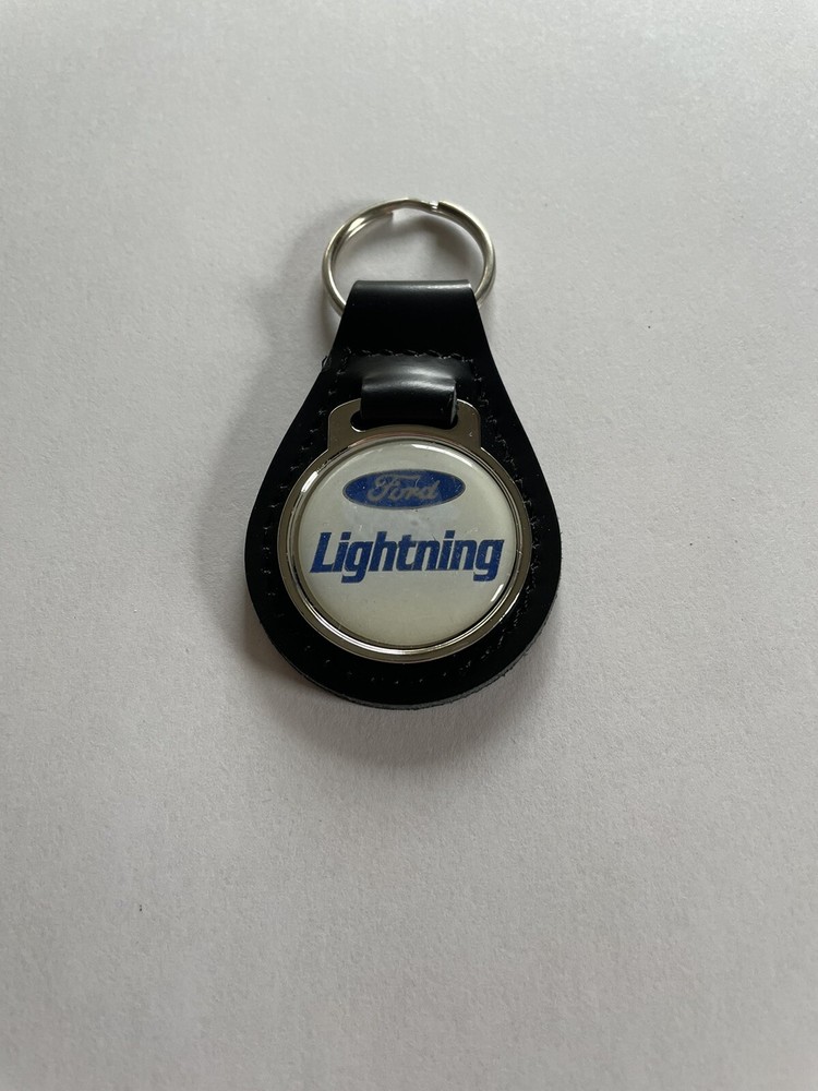 Ford Lightning Keychain Black Leather Ford key chain
