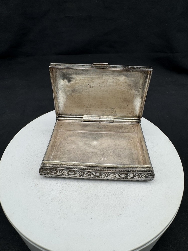 Antique Sterling Silver Hinged Snuff Box, 68 grams