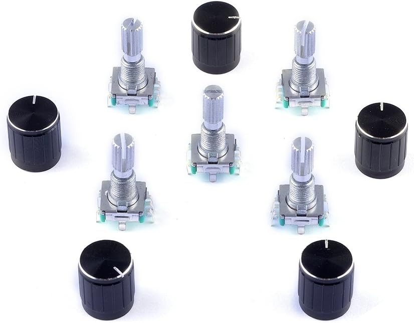 5Pcs 360 Degree Rotary Encoder Code Switch Digital Potentiometer with Push Butto