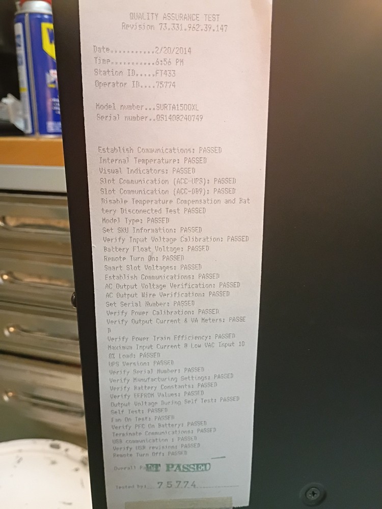 APC UPS: SURTA1500XL