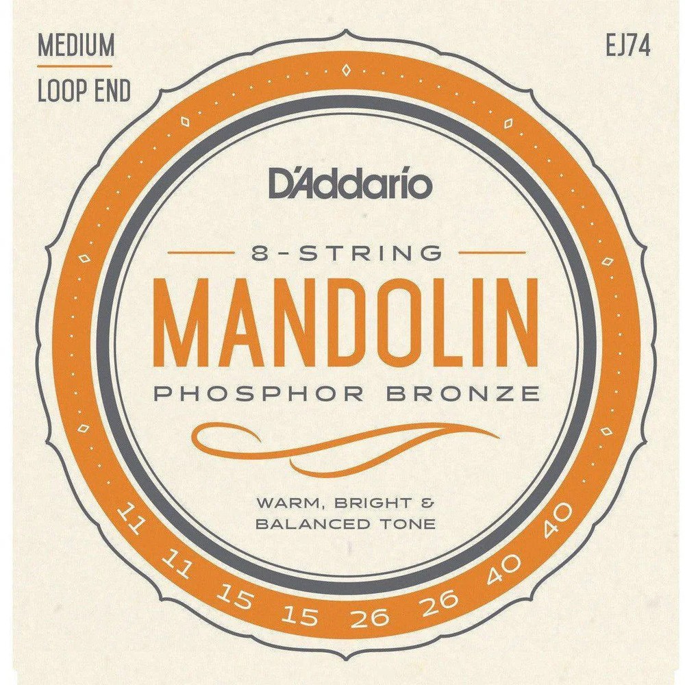 D'Addario EJ74 Mandolin Strings, Phosphor Bronze, Medium, 11-40