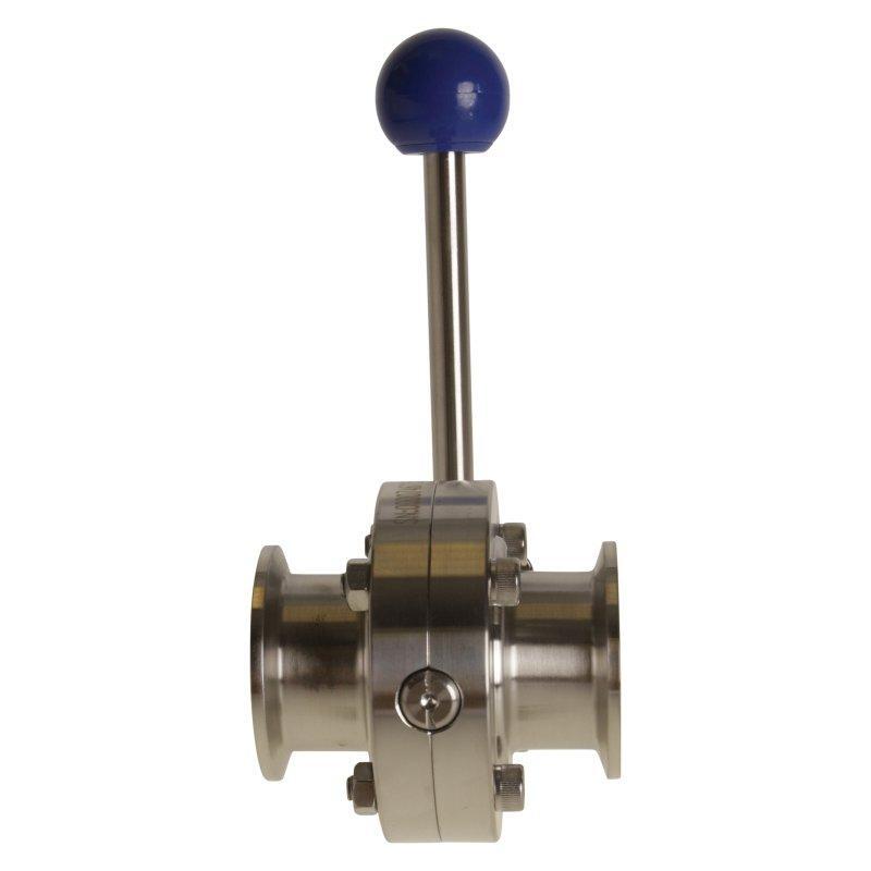 Butterfly Valve 5000 | Tri Clamp 1.5 inch Pull Handle SS304 / Silicone (2 Pack)