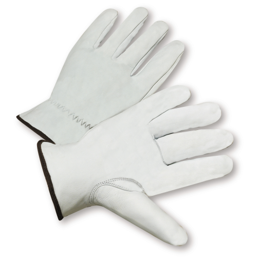 12 Pair Standard Grain Goatskin Leather Drivers work gloves, Sizes Small-2XL