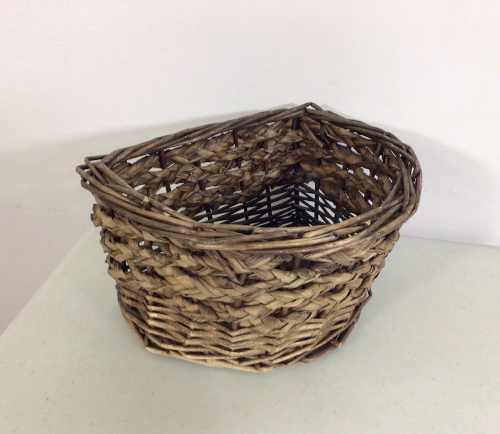 Vintage Bicycle Basket Brown Wicker