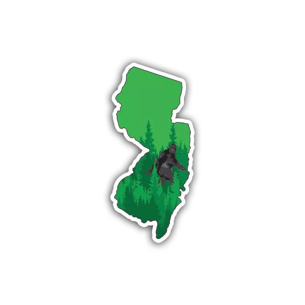New Jersey State Flag Bigfoot Sticker Decal