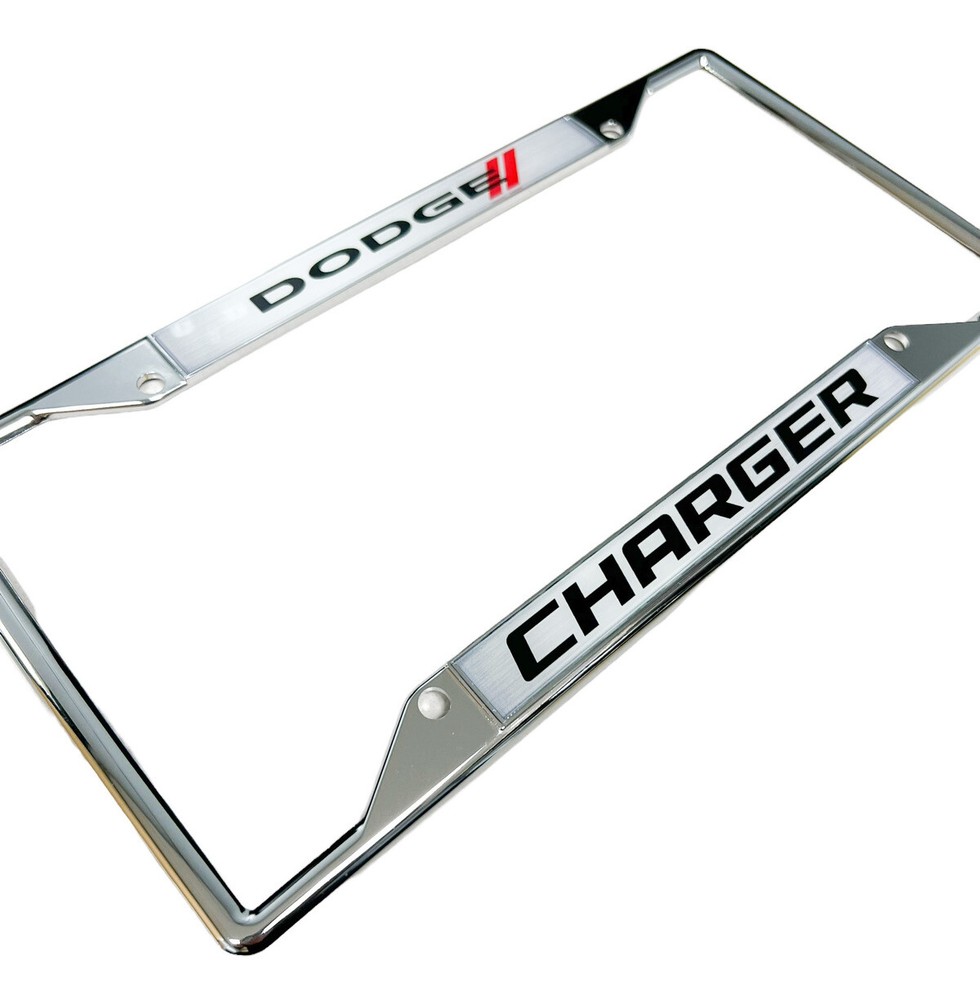 Chrome Dodge Charger Metal License Plate Frame
