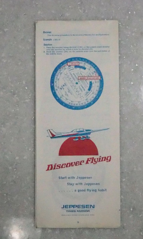Vintage Jeppesen CR-1 Pilot Flight Instruction Handbook Navigation Plotter PN-1