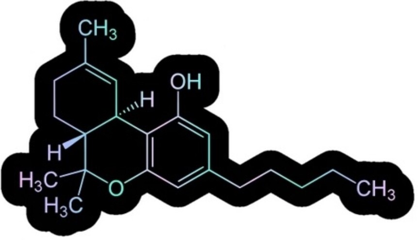 THC Chemical Compound Sticker Decal (Select your Size)