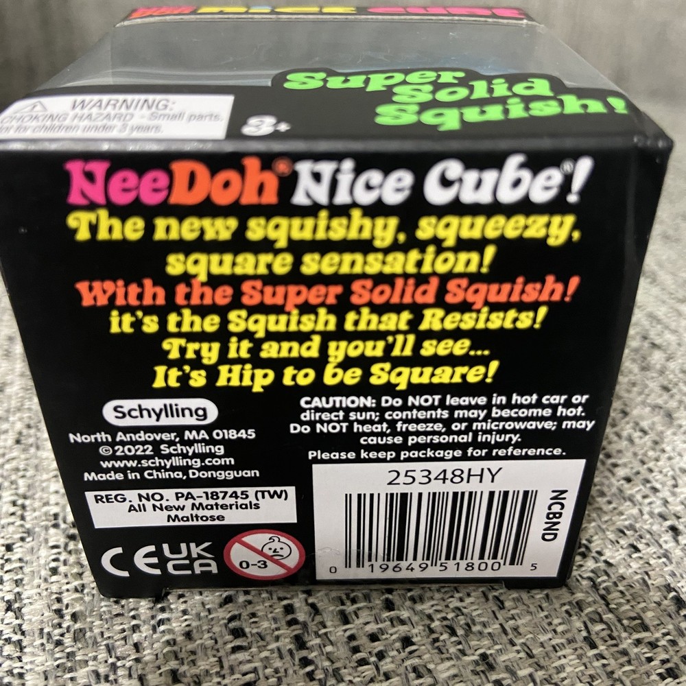 NEW Nee Doh Nice Cube Super Solid Squish Toy BLUE NEW