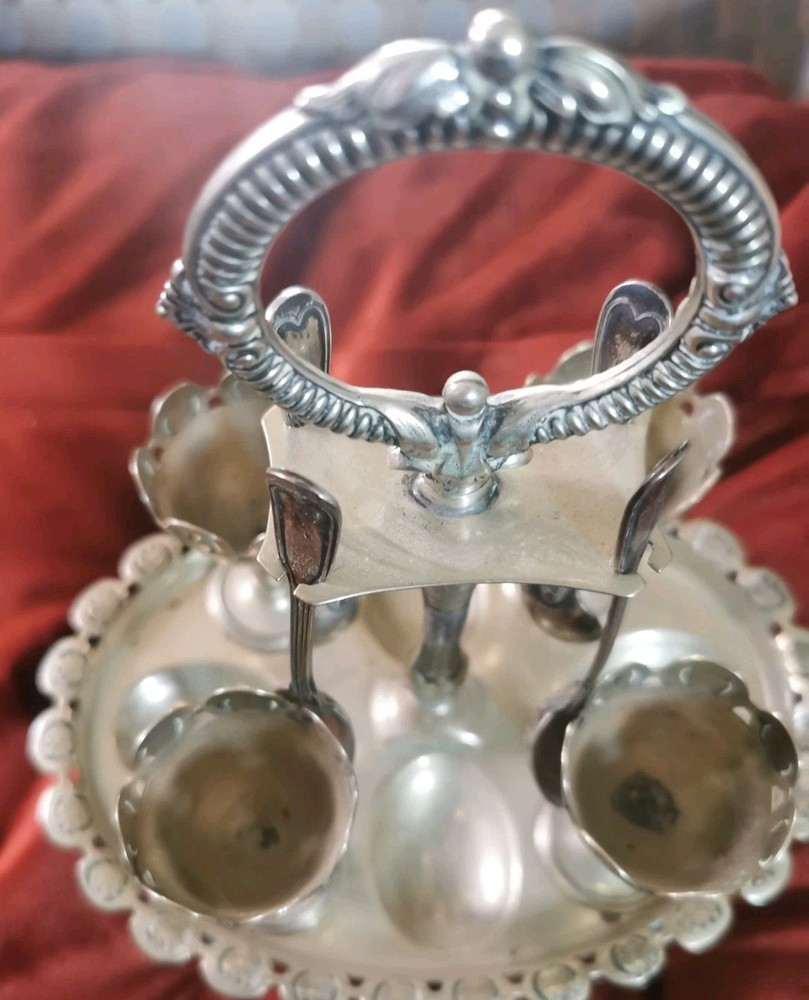 Antique Silver-Plated Victorian Egg Server. A B & Co. Excellent.