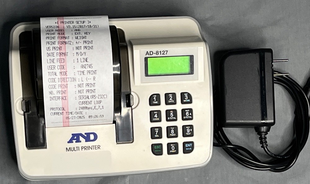 A&D, AD-8127, Compact Multi-Function Printer  LCD Display W/AC ADAPT NO PASSWORD