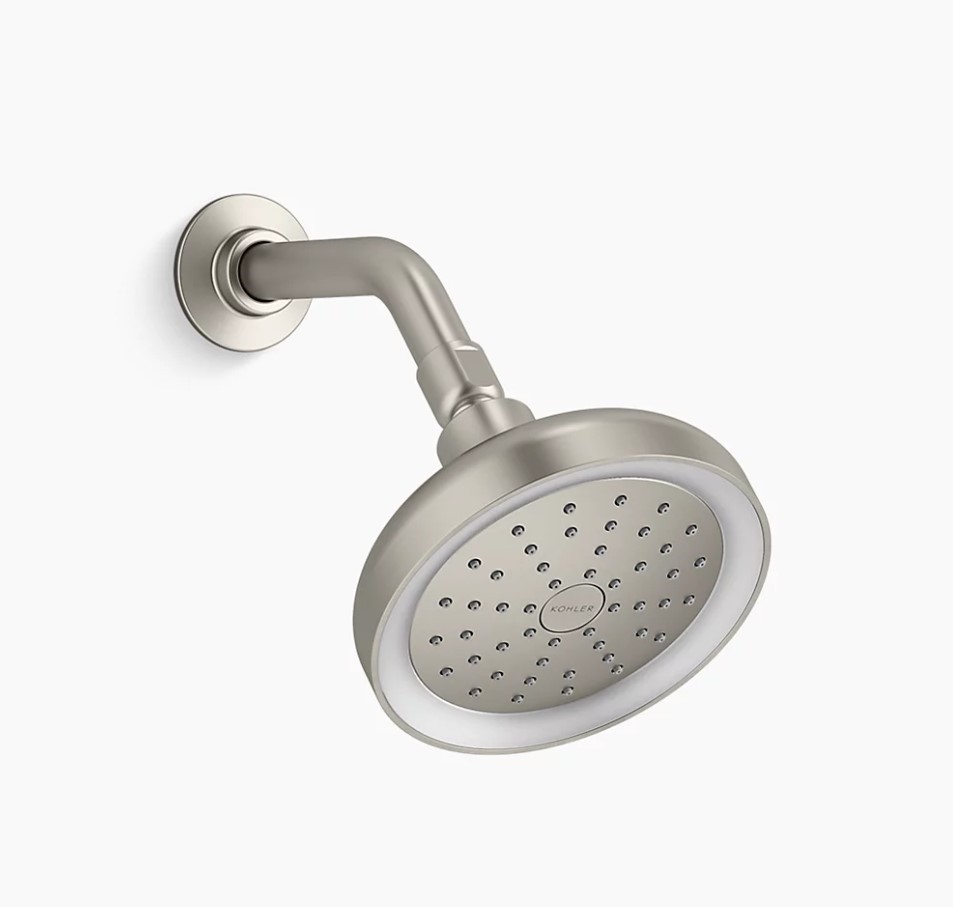 Kohler Shower Head Arise Lighted Wall Mount Fixed Single-Function Brushed Nickel