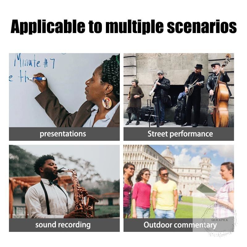 Wireless Saxophone Microphone System, Clip on Instrument Microphone Suitable for