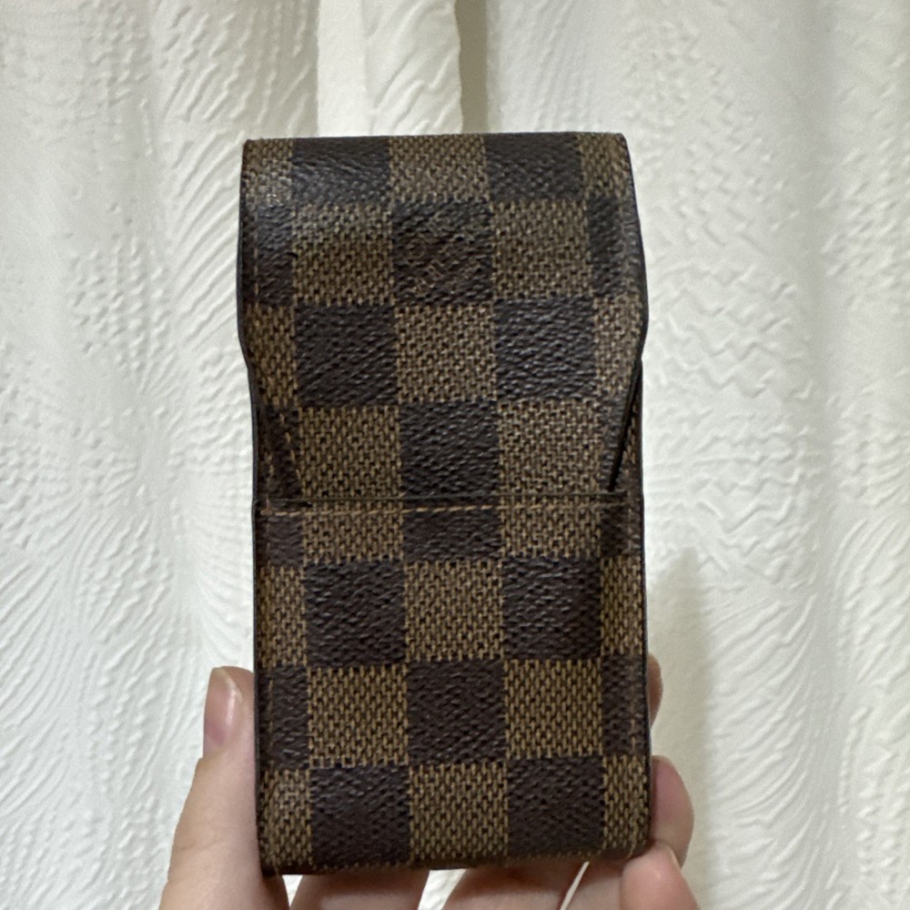 Authentic Louis Vuitton Damier Ebene Pouch Case Brown