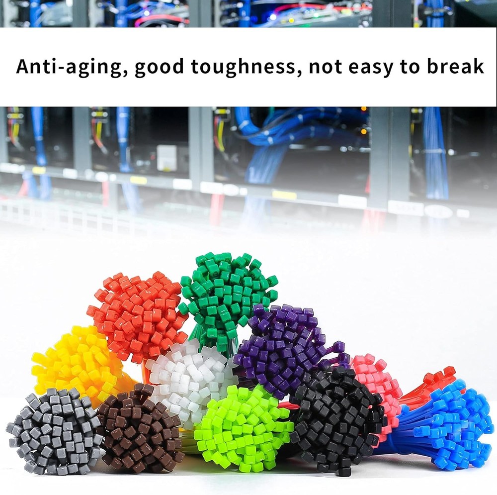 2400 Pcs Mixed Colored Zip Ties 4 Inch Multicolor Self-Locking Cable Zip Ties
