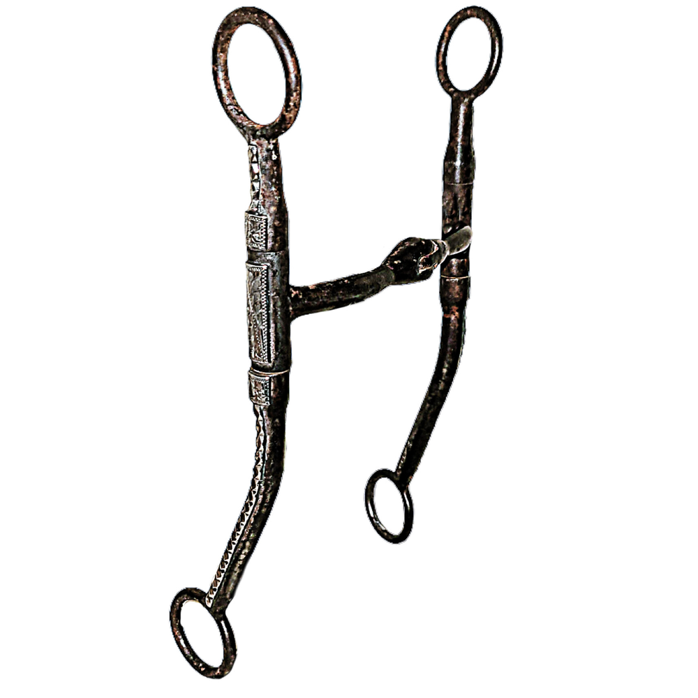 Ray Maheu Mahue Engraved Sterling Silver Dotted Dot Hinged Mouth Snaffle Bit