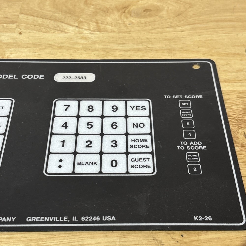 Nevco Scoreboard Controller Operator Wrestling ? Button Overlay Model 222-2583