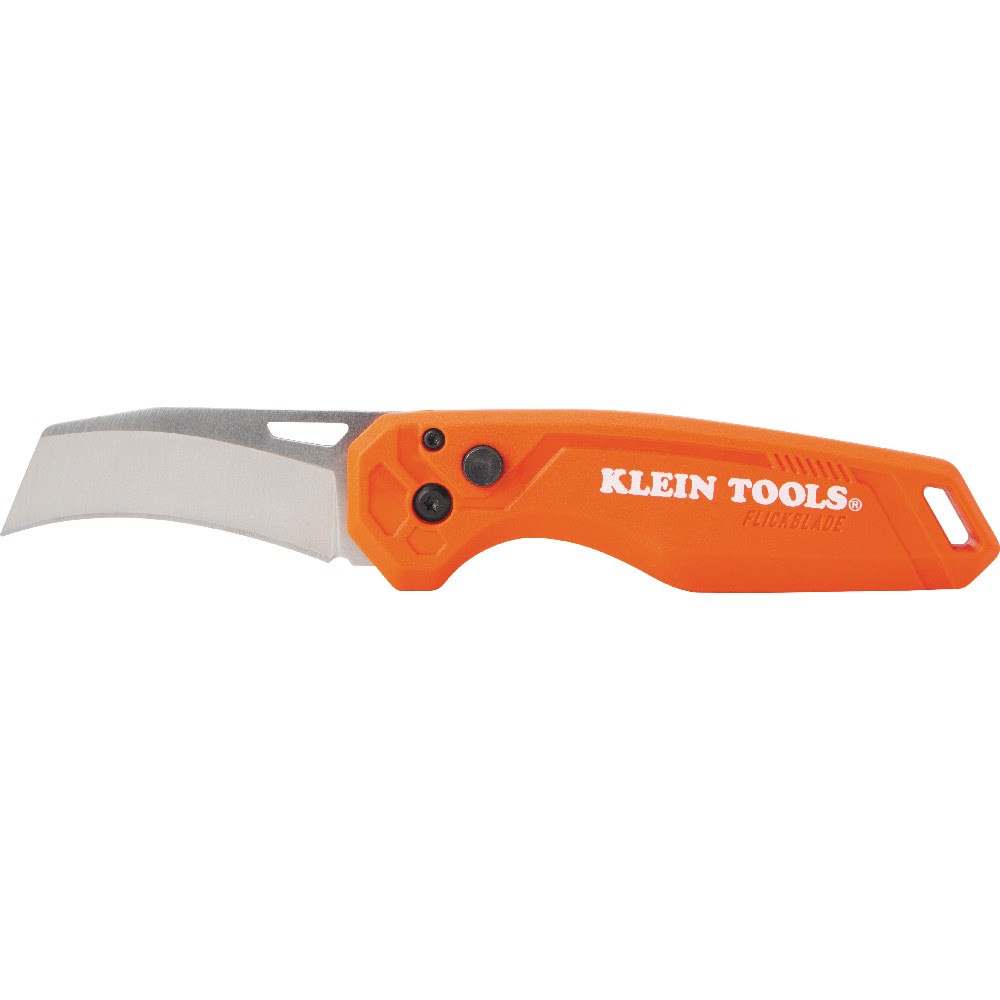 Klein Tools 44321 FLICKBLADE Hawkbill Folding Pocket Knife Button Lock