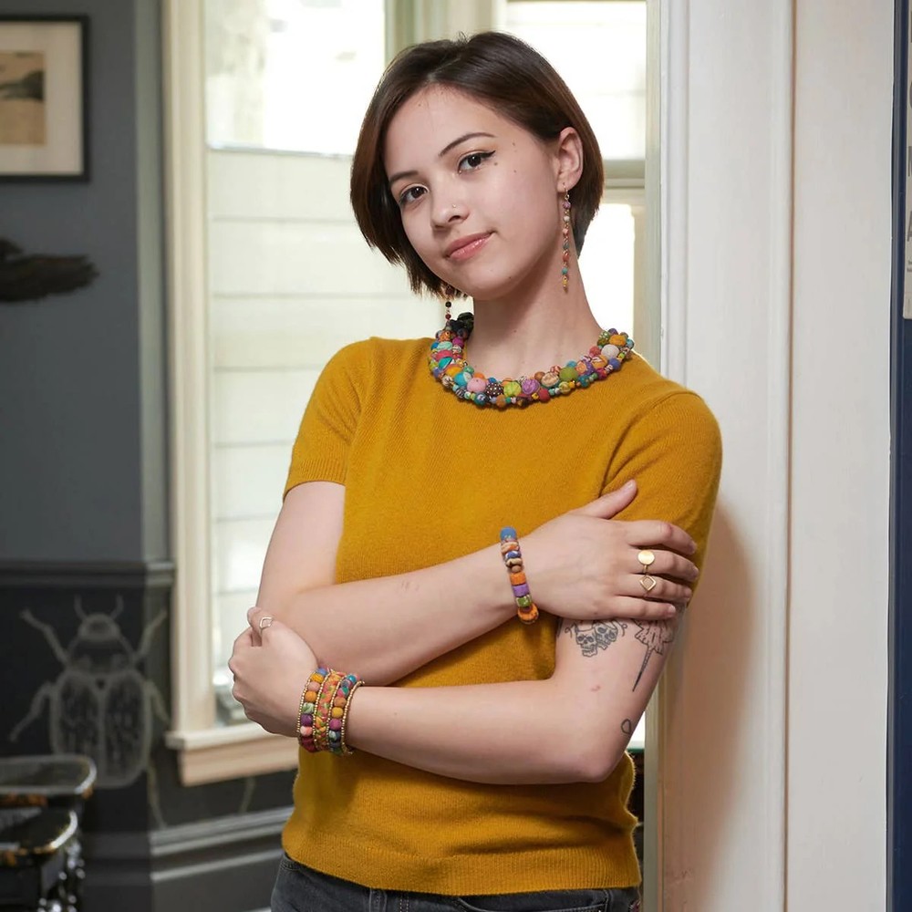 Kantha Traced Collar Necklace
