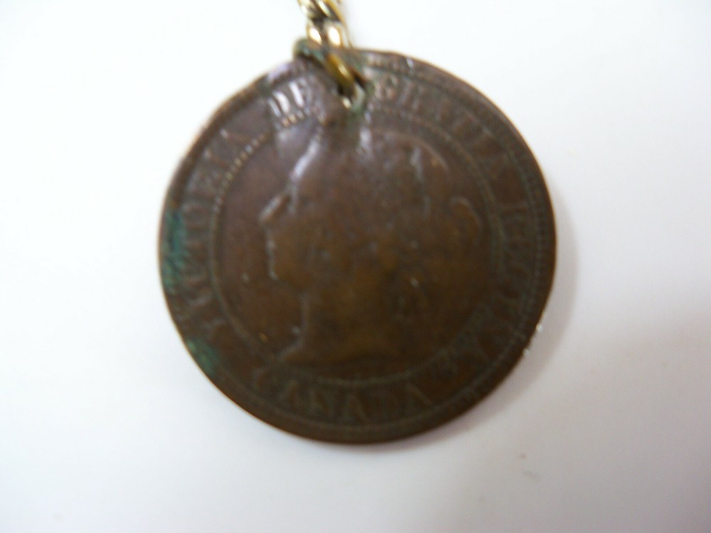 Canada 1887 Large One Cent Coin Chain Pendant