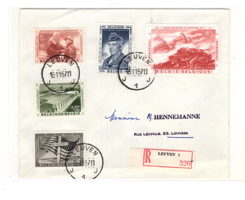 Belgium   B606-60  on  registerd  cover   1957