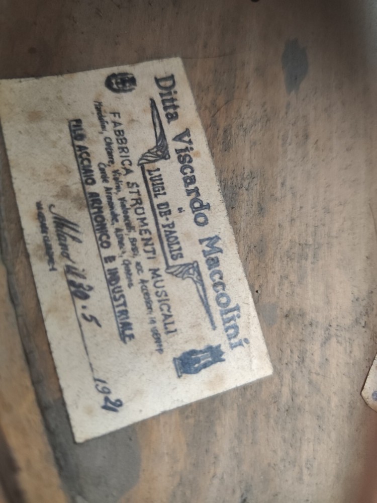 Mandolino 4/4 Viscardo Maccolini 1921 (Milano) 曼陀林 만돌린 マンドリン