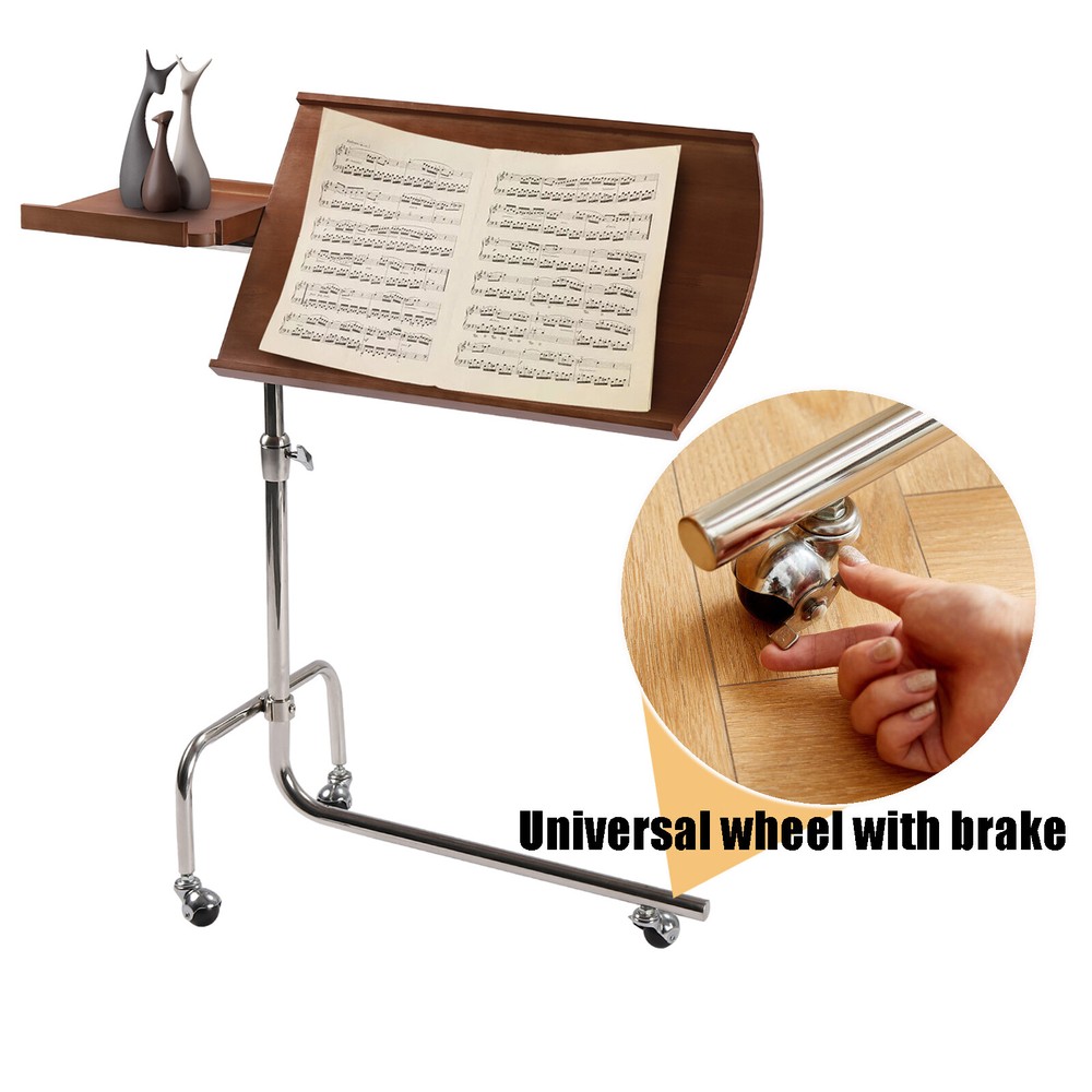 Angle Height Adjustable Rolling Laptop Desk Sofa Bed Tray Notebook Table Stand